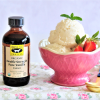 Vanilla Ice Cream with Strawberries made with double strength vanilla