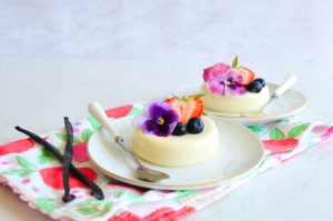 Vanilla Panna Cotta Served on Dessert Plates