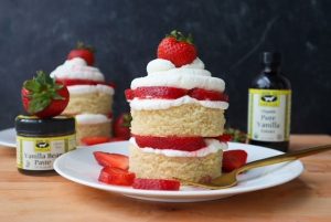 Gluten Free Strawberry Shortcake Recipe made with Singing Dog Vanilla