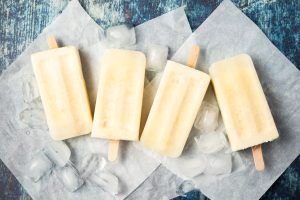 Pina Colada Popsicles made with Singing Dog Vanilla