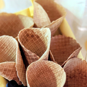 homemade vanilla waffle cones