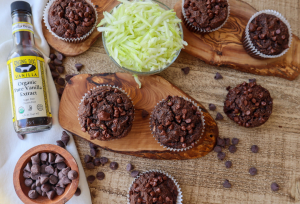 Zucchini Chocolate Muffins made with Singing Dog Vanilla Extract