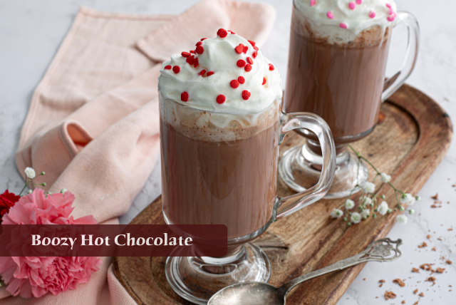 Boozy Hot Chocolate with a Valentine's Day Theme