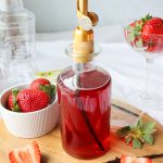 Strawberry Vanilla Syrup made with Singing Dog Vanilla's Organic Vanilla Beans