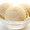 3 scoops of french vanilla ice cream in a bowl