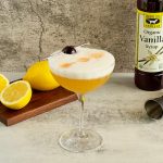 Vanilla Whiskey Sour made with Singing Dog Vanilla Syrup