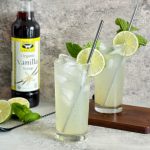 A Vanilla Mojito made with all-natural organic vanilla syrup from Singing Dog Vanilla